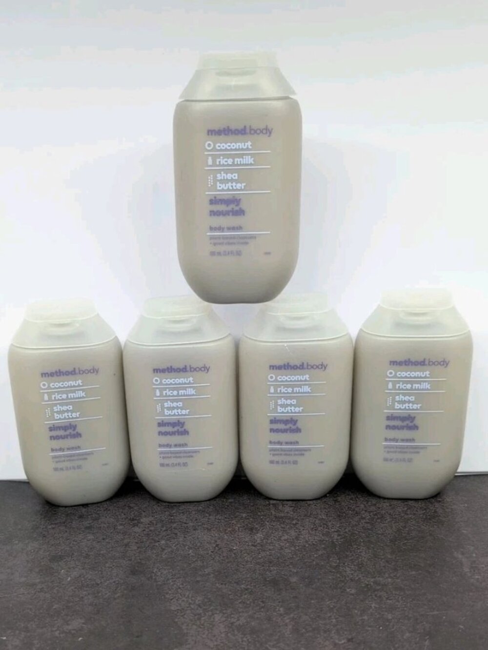 Method Simply Nourish Body Wash Coconut Rice Milk 3.4oz Travel Size 5 Pack